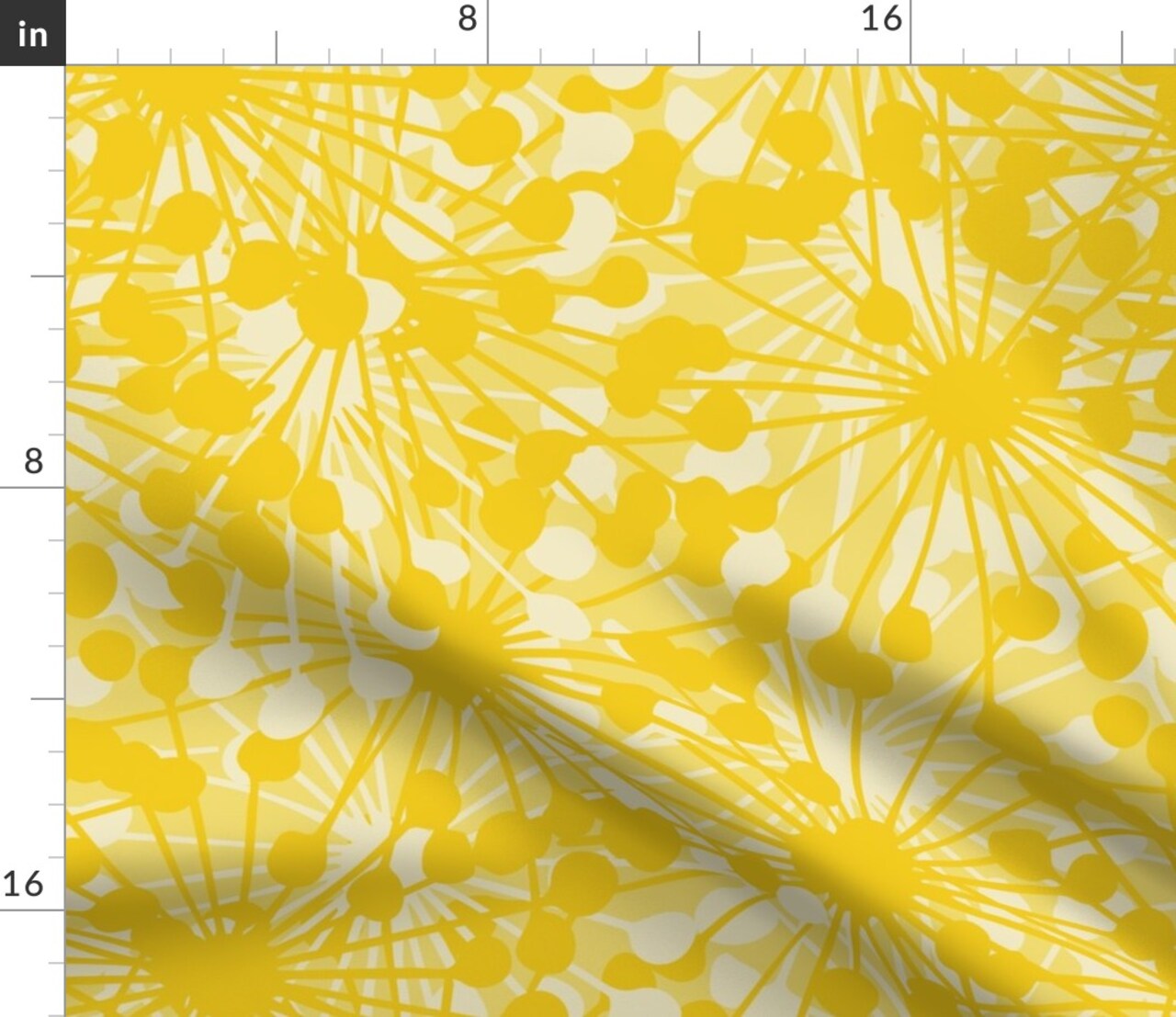 Bright Yellow Burst Sunshine Custom Printed Fabric by Spoonflower Various Fabrics by the Yard or Fat Quarter